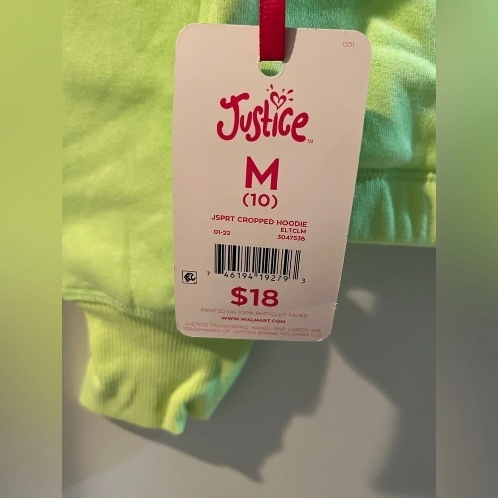 Girl’s Justice Hoodie, size 10, NEW!